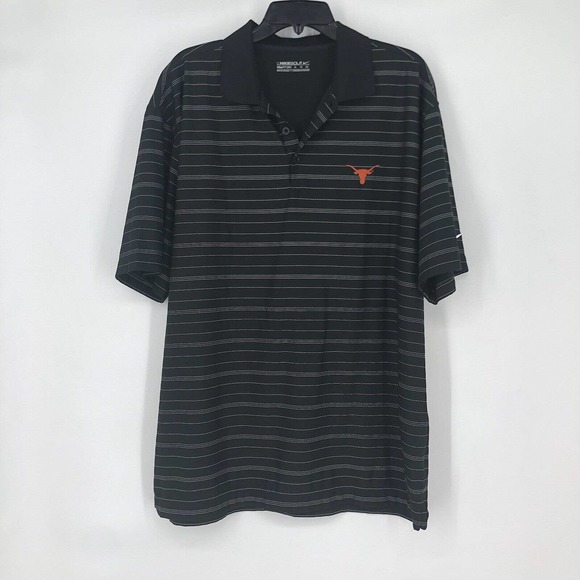 Nike Other - Nike Golf Mens Size XL Polo UT Embroidered Longhorn Black Stripe Short Sleeve